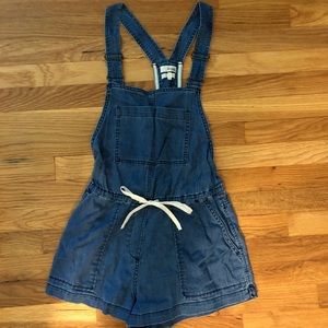 Aritzia denim overall shorts
